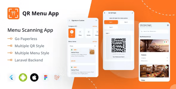 QR Menu – Flutter 3.x App with Laravel Backend - Official Licence