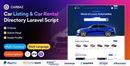 Carbaz – Car listing & Car Rental Directory Laravel Script