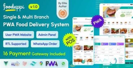FoodAppi – PWA Food Delivery System and WhatsApp Menu Ordering with Admin Panel | Restaurant POS