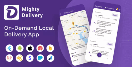 MightyDelivery - On Demand Local Delivery System Flutter App | Courier Company | Courier App