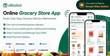 eBasket – Single Vendor Grocery Delivery Flutter app with Laravel Admin Panel + Delivery app
