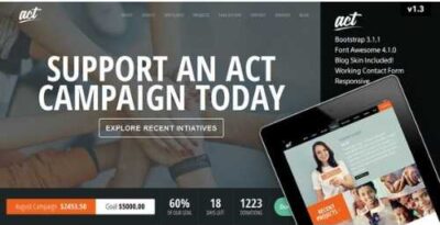 Act Nonprofit Charity Theme at $3.49 only