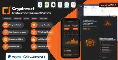 CrypInvest Cryptocurrency Investment Platform Full Solution