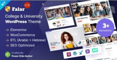 Falar College University Elementor WordPress Theme at $3.49 only