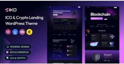 IKO ICO & Crypto Landing WordPress Theme at $3.49