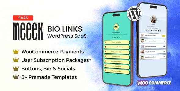 Meeek – Bio Links SaaS (WordPress) [Extended License]