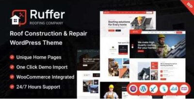 Ruffer Roof Construction & Repair WordPress Theme at $3.49