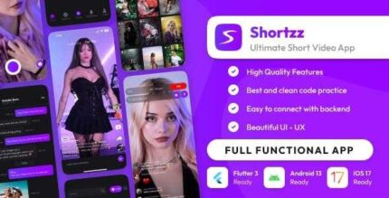 Shortzz : Short Video App Flutter Script With Admin Panel – Android – iOS – Tiktok Clone – Full App