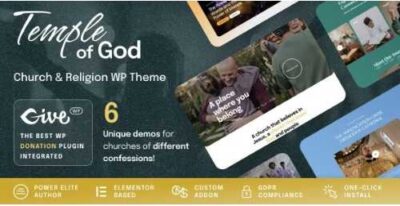 Temple of God Religion and Church WordPress Theme at