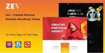 Zev – creative personal portfolio wordpress theme at $3.49 only