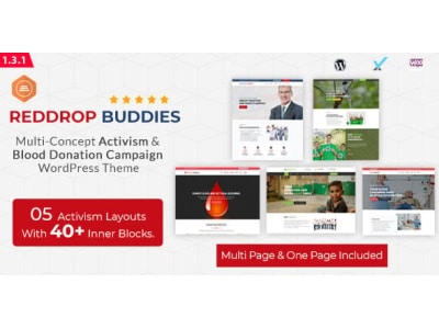 Reddrop Buddies – Multi-Concept Activism & Blood Donation Campaign WordPress Theme