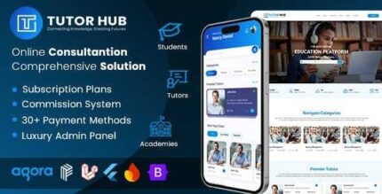 TutorHub – Virtual Education for Tutors, Students, Academies with Flutter Apps, Web, & Admin Panel