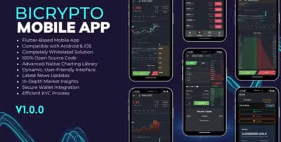 Bicrypto Mobile - Fully Native Flutter Mobile App for Bicrypto