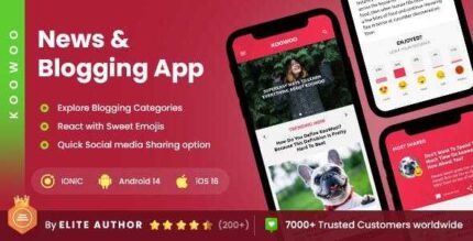 Blogging App | WordPress News App| WordPress Blog App | Koowoo