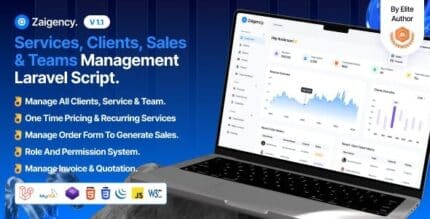 Zaigency - Services, Clients, Sales & Teams Management Laravel Script.
