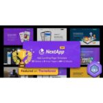 App Landing Page WordPress Theme for Mobile Application Software Design & Development Site - Nextapp