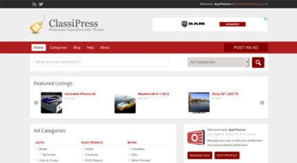 AppThemes ClassiPress – WordPress Classified Ads Theme