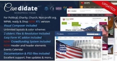 Candidate Political/Nonprofit/Church WordPress Theme