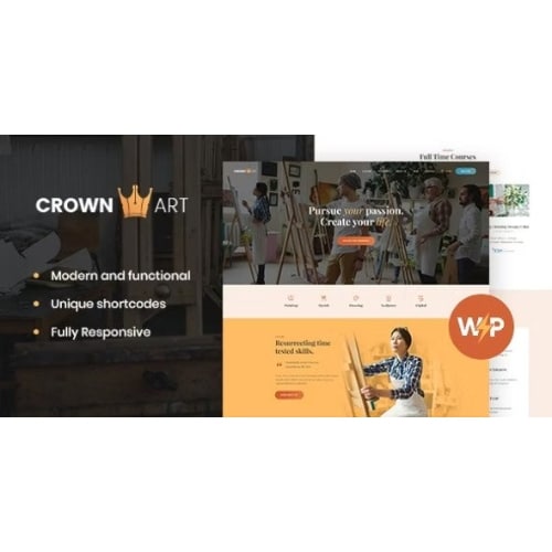 Crown Art | Drawing and Music School WordPress Theme Crown Art | Drawing and Music School WordPress Theme - Image 1