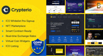 Crypterio – NFT and Crypto Landing Page WordPress Theme