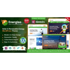Energiso Solar Technology & Renewable Energy WordPress Theme