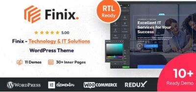 Finix Technology & IT Solutions WordPress Theme + RTL Ready