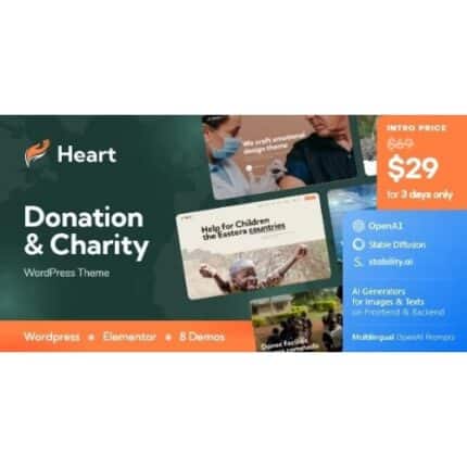 Heart - Donation & Charity Non-Profit WordPress Theme + AI