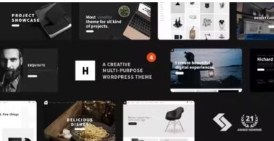 Heli Minimal Creative Black and White WordPress Theme