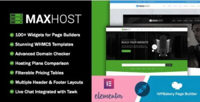 MaxHost Web Hosting, WHMCS and Corporate Business WordPress Theme with WooCommerce