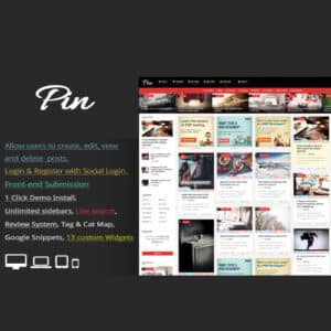 Pin = Pinterest Style / Personal Masonry Blog / Front end Submission