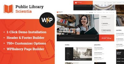 Scientia | Public Library & Book Store Education WordPress Theme