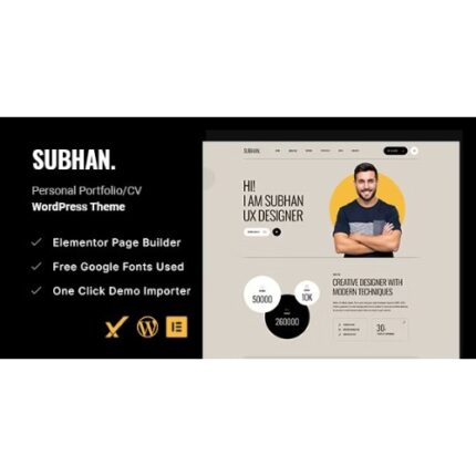 Subhan - Personal Portfolio/CV WordPress Theme
