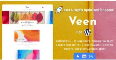 Veen Minimal Lightweight AMP Blog for WordPress