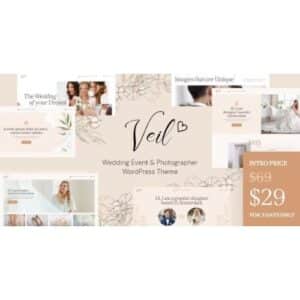 Veil Wedding Event & Photographer WordPress Theme