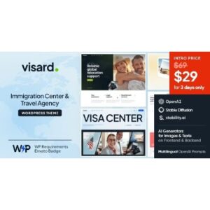 Visard Immigration Center & Travel Agency WordPress Theme