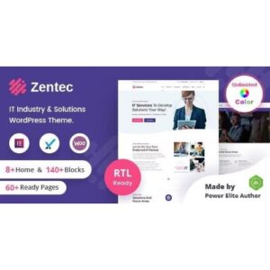 Zentec it solutions company wordpress theme + rtl