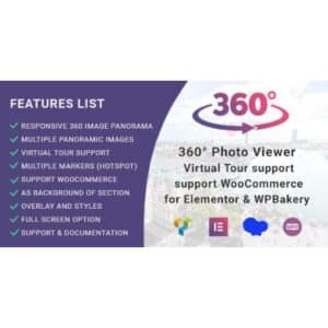 360° photo viewer (virtual tour) for elementor, gutenberg and wpbakery