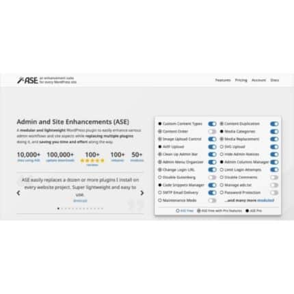 Admin and Site Enhancements (ASE) Pro