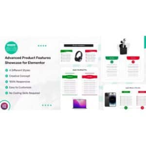 Advanced product features showcase for elementor