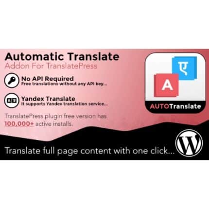 Automatic translate addon for translatepress pro