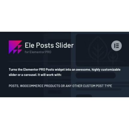 Ele Posts Slider - any post type slider for Elementor PRO
