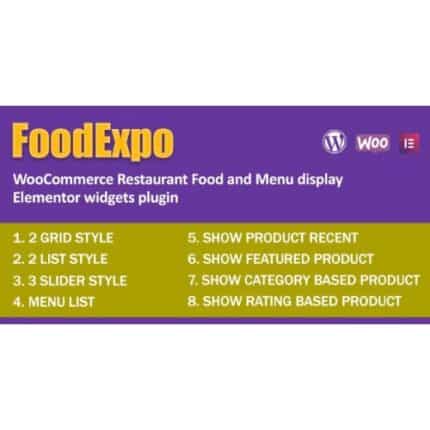 FoodExpo - WooCommerce Restaurant Food Menu display Elementor widgets plugin