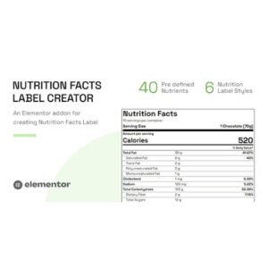 Nutrition Facts Label Creator (Elementor addon)