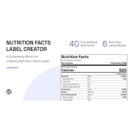 Nutrition Facts Label Creator (Gutenberg Block)
