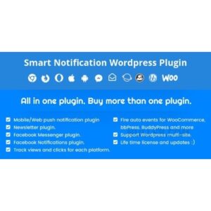 Smart Notification Wordpress Plugin. Web & Mobile Push, FB Messenger, FB Notifications & Newsletter.