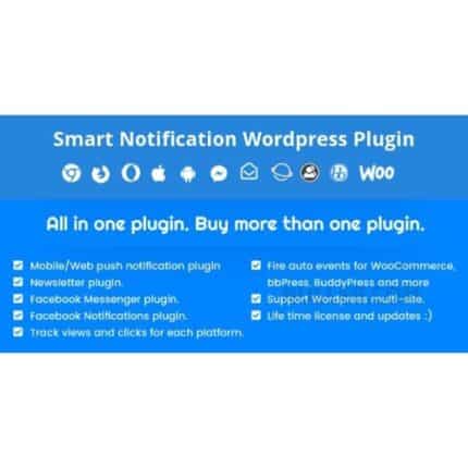 Smart Notification Wordpress Plugin. Web & Mobile Push, FB Messenger, FB Notifications & Newsletter.