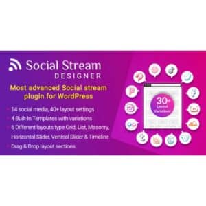 Social Stream Designer Instagram Facebook Twitter Feed Social media Feed Grid Gallery Plugin