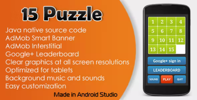 15 puzzle game with admob and leaderboard codermarket.png