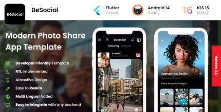 2 app template bereal social media photo sharing app besocial codermarket.png