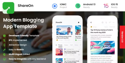 2 app template modern blogging app ionic news app shareon codermarket.png